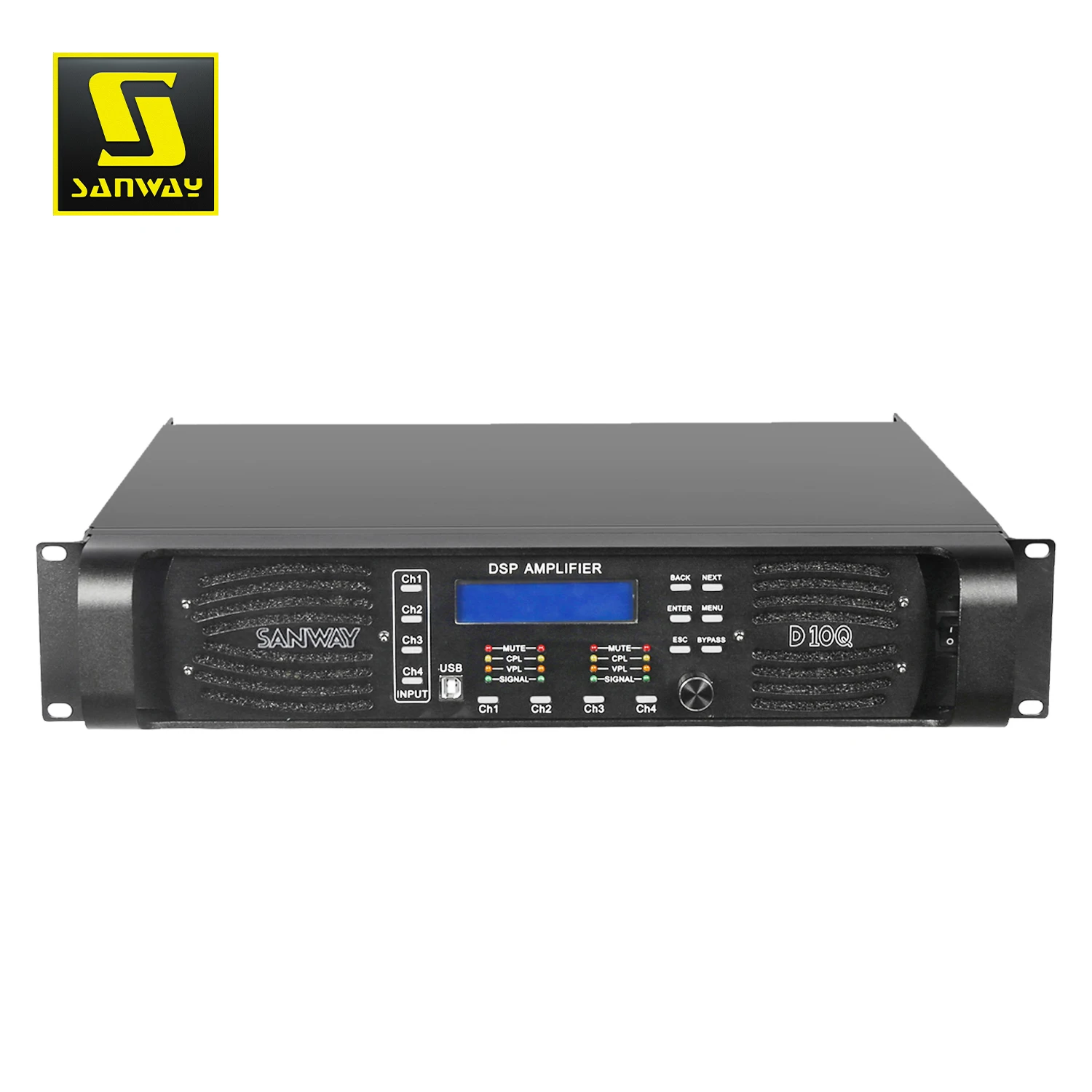 Sanway D10Q 4-Channel 10000 Watt Class D DSP Digital Power Amplifier Professional Audio For Church & Video Lighting