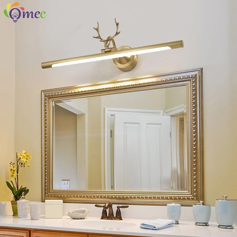 Modern AntlersWall Light Fixture Black Golden Led Wall Lamp 43 56 75cm Long Picture Light Aluminum Bathroom Cabinet Mirror Light