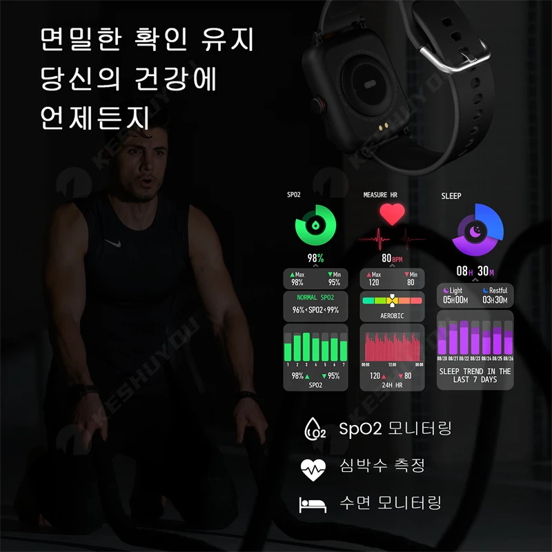 KESHUYOU Ʈ ġ   Smartwatch  ȭ 1.81 ü ġ   ð ȵ̵ iOS ȭ