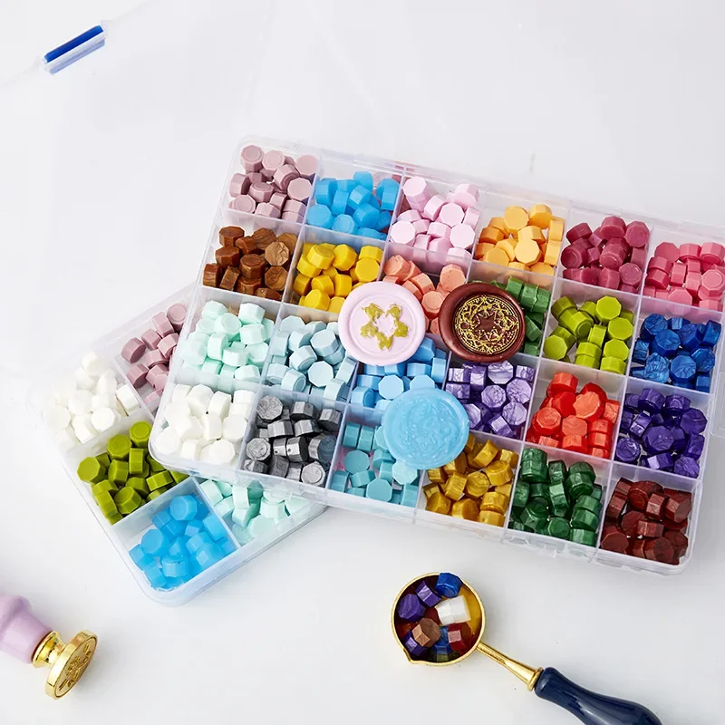 Stamp Lacquer Wax Particles Box Mixed Octagonal Seal Stamp Matrimonio Gadget wedding stamp