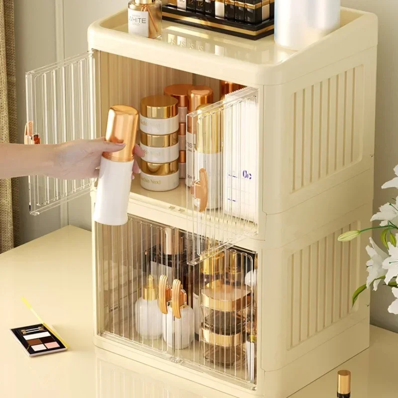 Dust-proof Cosmetic Organizer Foldable Makeup Storage Box Large Capacity Jewelry Nail Polish Cosmetic Container Makeup Organizer 5