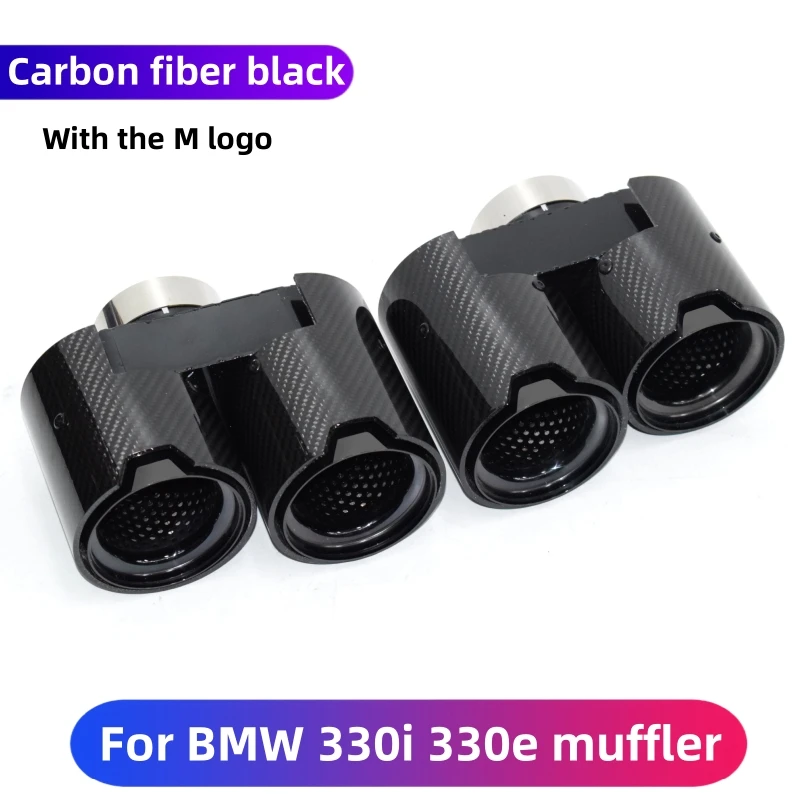 Muffler Exhaust Pipe Tailpipe Carbon Fiber Tip Nozzle Exhaust Head exhaust muffler tip for BMW 3 Series 330i 330e G20 G21