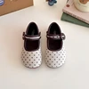 New Spring Autumn Girls Leather Shoes Fashion Dot Polka Printed Children's Flats Causal Soft Bottom Kids Princess Ballet Shoes 3