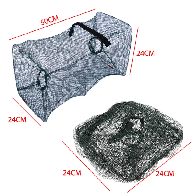 1 Set Foldable Fish Trap Net Fishing Gear Crab Prawn Shrimp Crayfish Lobster Crawdad 2