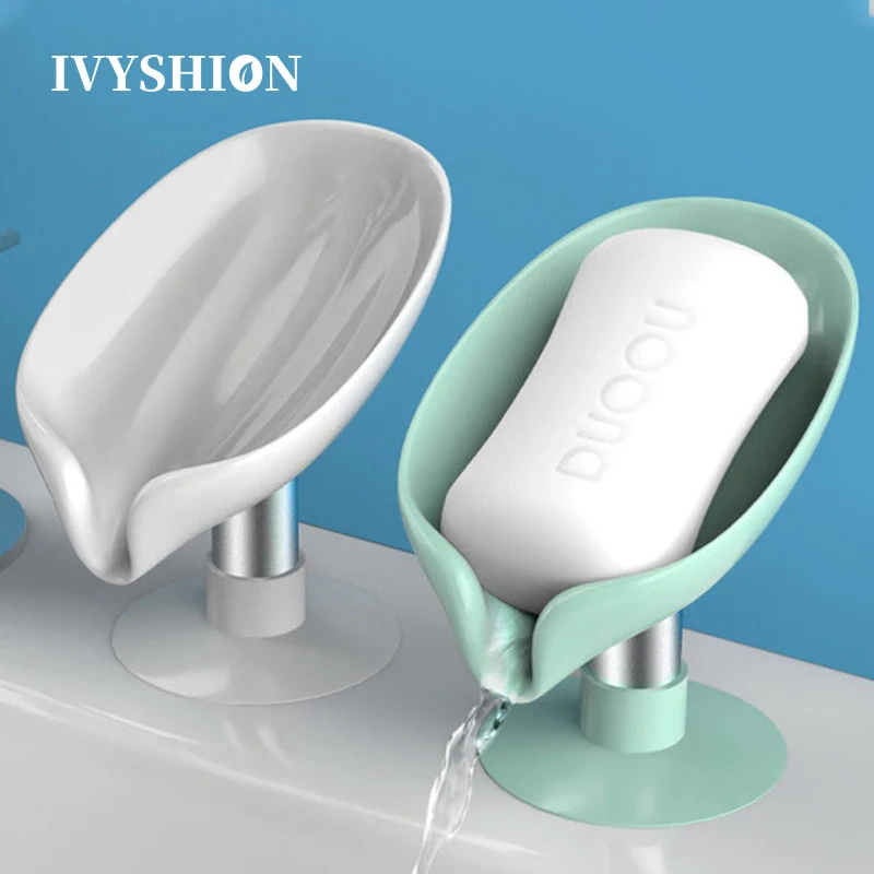 

Leaf Shaped Soap Holder Dish, Storage Plate Tray, Bathroom Supplies Container, Leaf Shaped Box, 2 Pieces