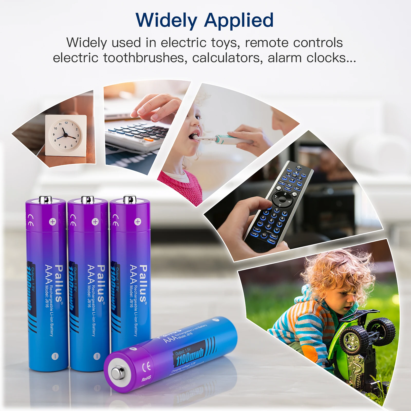AAA Lithium Ion Rechargeable Battery for Electronics