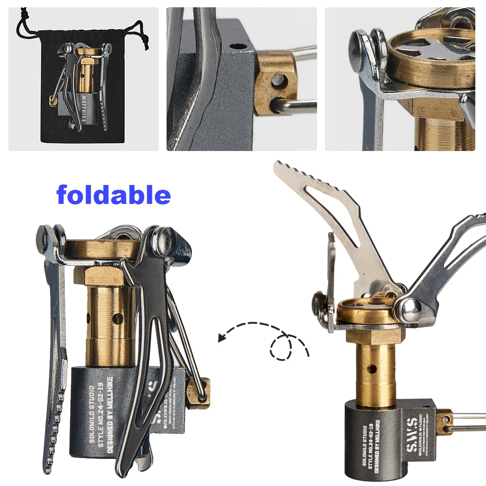 Portable Mini Gas Stove Stainless Steel Aluminum Alloy for Outdoor Cooking