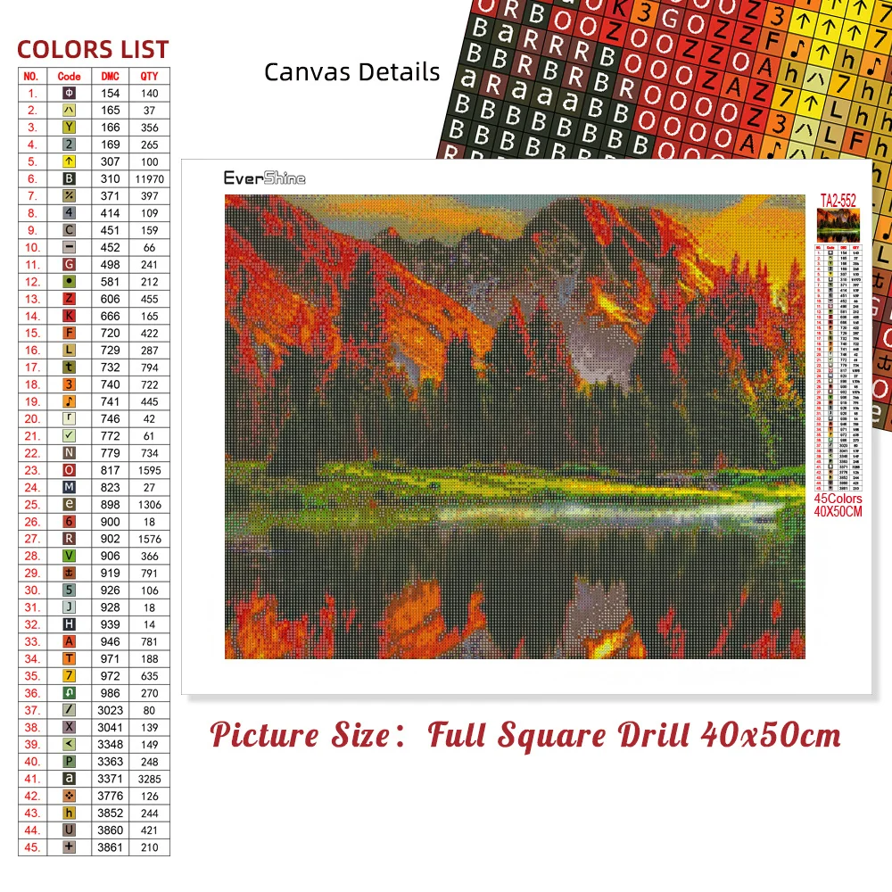 Diamond Painting DIY Mountain Cross Stitch Scenery Full Square Rhinestones Embroidery Mosaic Full Layout Home Decor 5D
