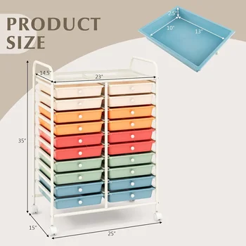 20-Drawer Rolling Organizer Storage Cart 3
