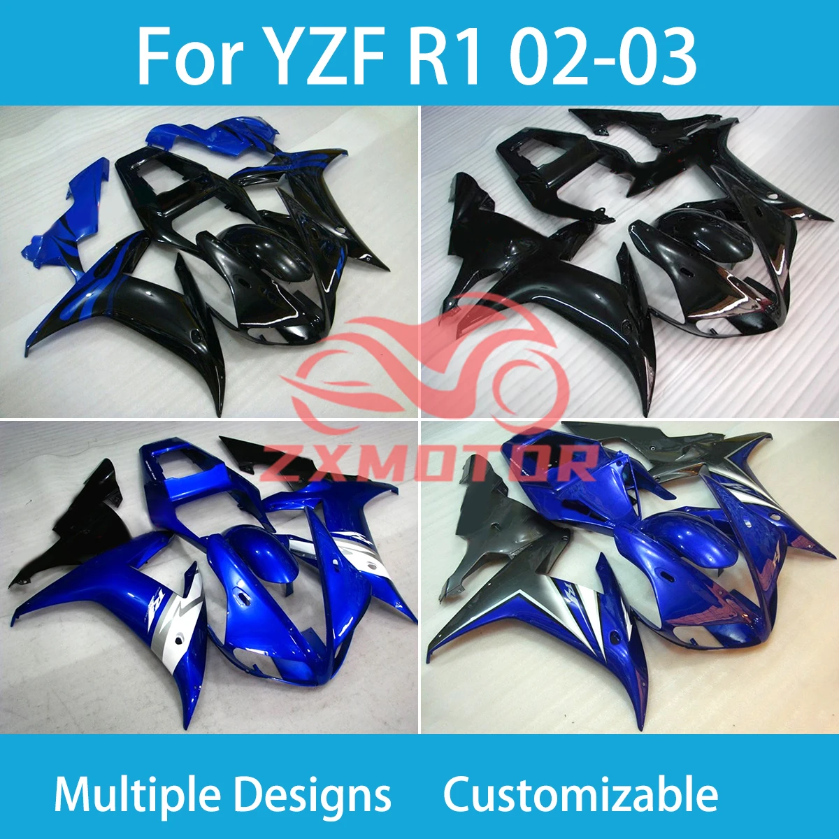 Kit Carenatura Completa Per Yamaha Yzf R1 02 03 R 1 2002 2003 Moto Zxmt Plastica Afterwork Cool Body Parts Kit Carenatura