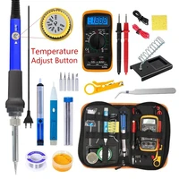 Temperature Electric Soldering Iron Kit 110V 220V 80W LCD Solder Welding Tools With XL830L Multimeter Welding Tool Kit 3