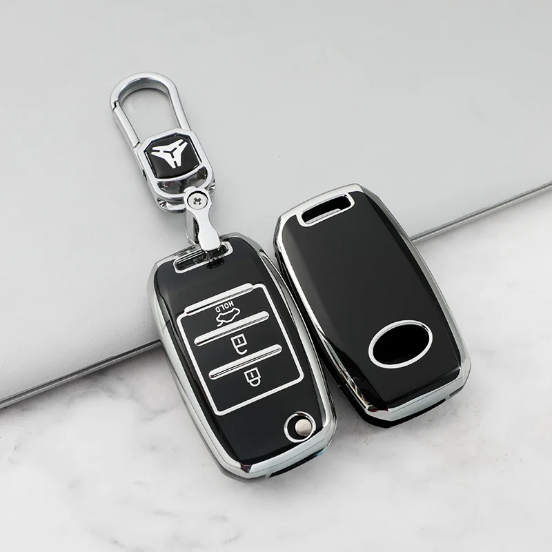 YHC Funda para llavero Kia con llavero dorado para Sorento Sportage Rio Soul Forte Optima - Yaxa
