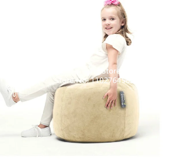 Beige color OEM/ODM Eco-Friendly round Genuine polyester oxford Filling Footstool Ottoman Pouf Cover