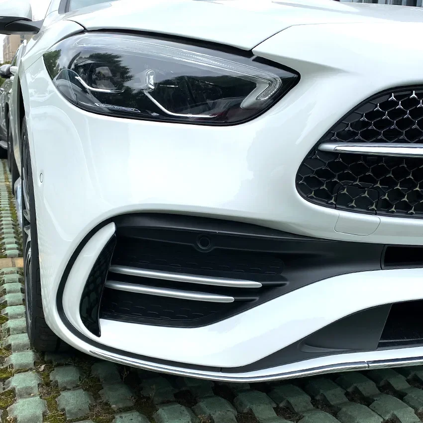 For Mercedes Benz C Class W206 C200 C260 C300 2022+ 4PCS Car Front Bumper Splitter Fins Body Spoiler Canards Cover T