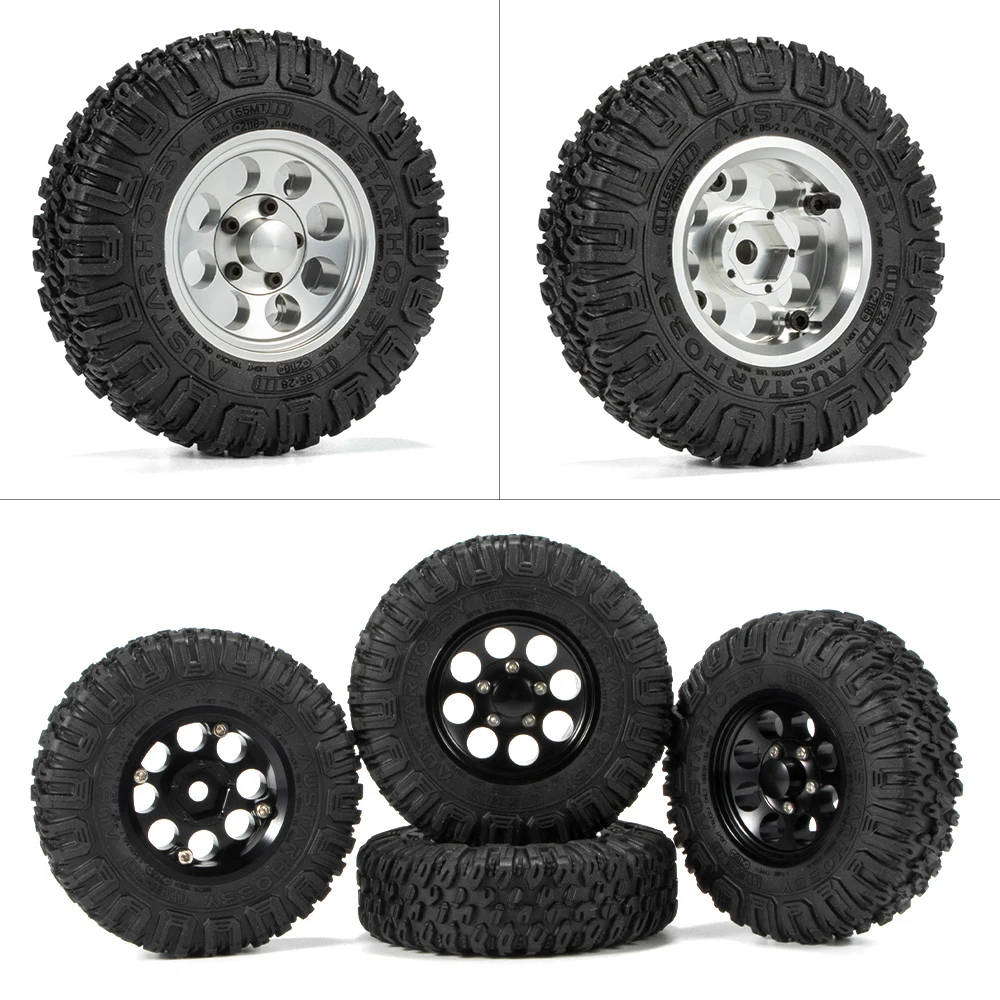 TREAL 1.9" Beadlock Wheels (4P) - CNC Machined Aluminum For 1:10 RC Crawlers Like Axial SCX10, TRX4, Redcat