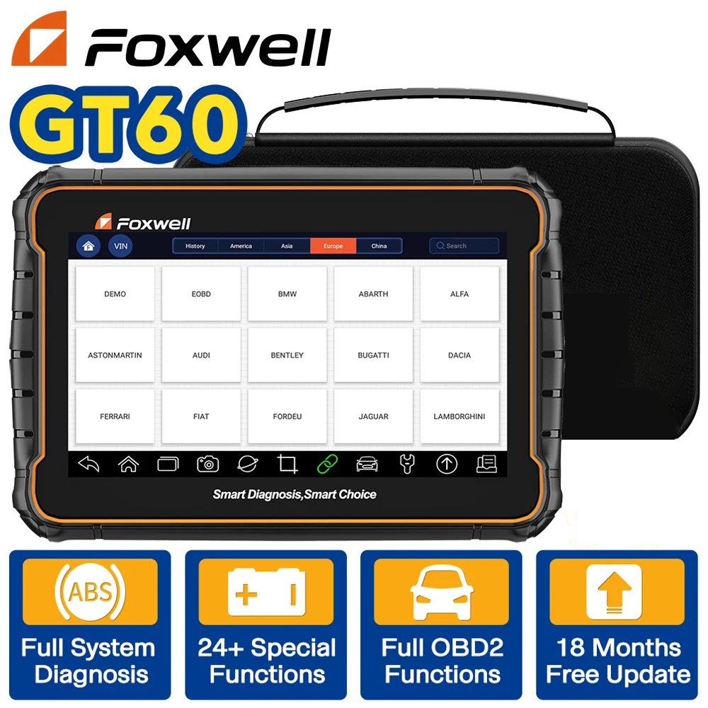 

FOXWELL GT60 Car OBD2 Diagnostic Scanner Full System Scan Code Reader DPF EPB A/F 24 Reset Service OBD 2 Automotive Scan Tool