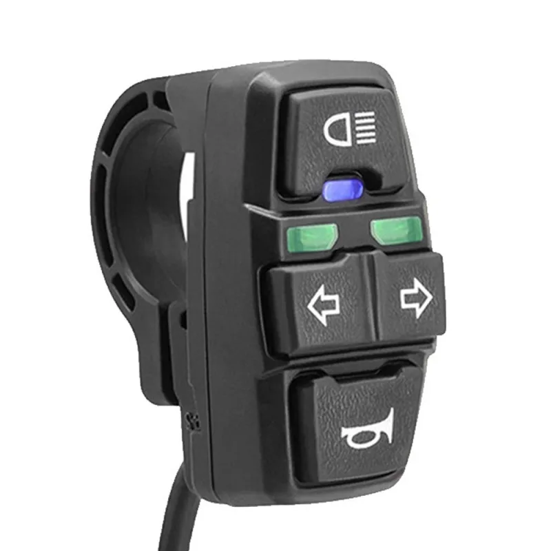 Electric Bike Switch 3 in 1 Headlight Turn Signal Horn Switch 36V/48V ON/OFF Control Waterproof for E-Bike