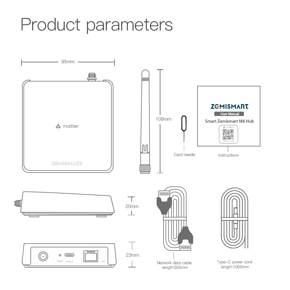Zemismart Matter Zigbee 허브 센서 키트 스마트 제어 PIR 센서 도어 윈도우 센서 온도 습도 센서 Tuya와 함께 작동