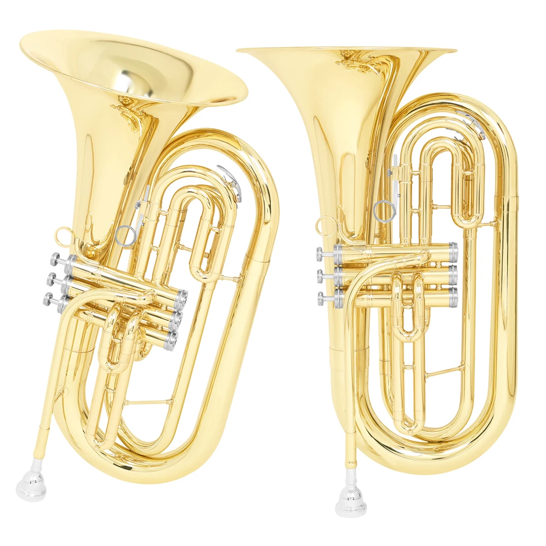 SLADE Bb Key Marching Number Gold Marching Tenor Horn with Standing Keys with Bag Cloth Glove Accessories Brass Instruments
