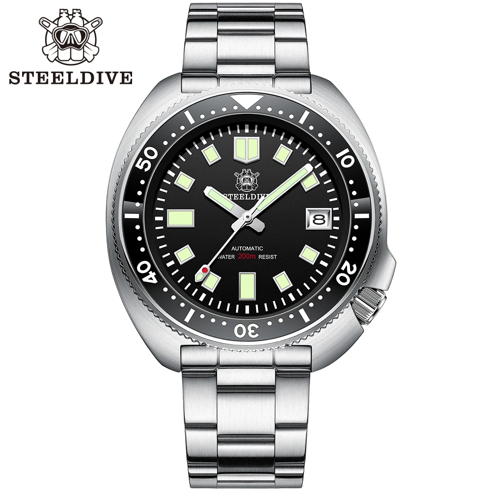 Sd1970 Steeldive Marca 44Mm Uomo Nh35 200M Orologio Subacqueo Impermeabile Con Castone In Ceramica
