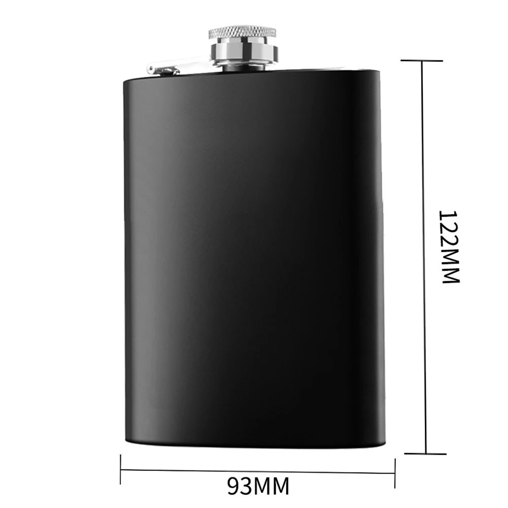 Description Picture 3 of item6/8oz Hip Flask Camping Fishing Liquor Pocket Replacement Spare Parts Stainless Steel Accessories Black Whiskey