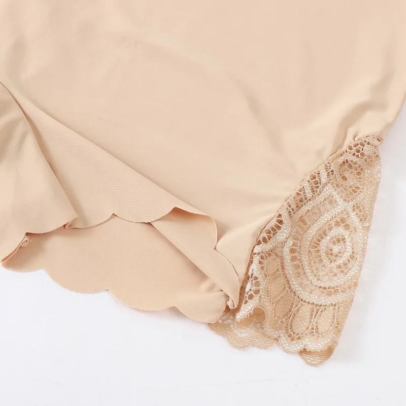 Safety Shorts Sexy Lace Edge Soft Seamless Short Pants Summer Under Skirt Modal Ice Silk Breathable Short Tights Women Underwear