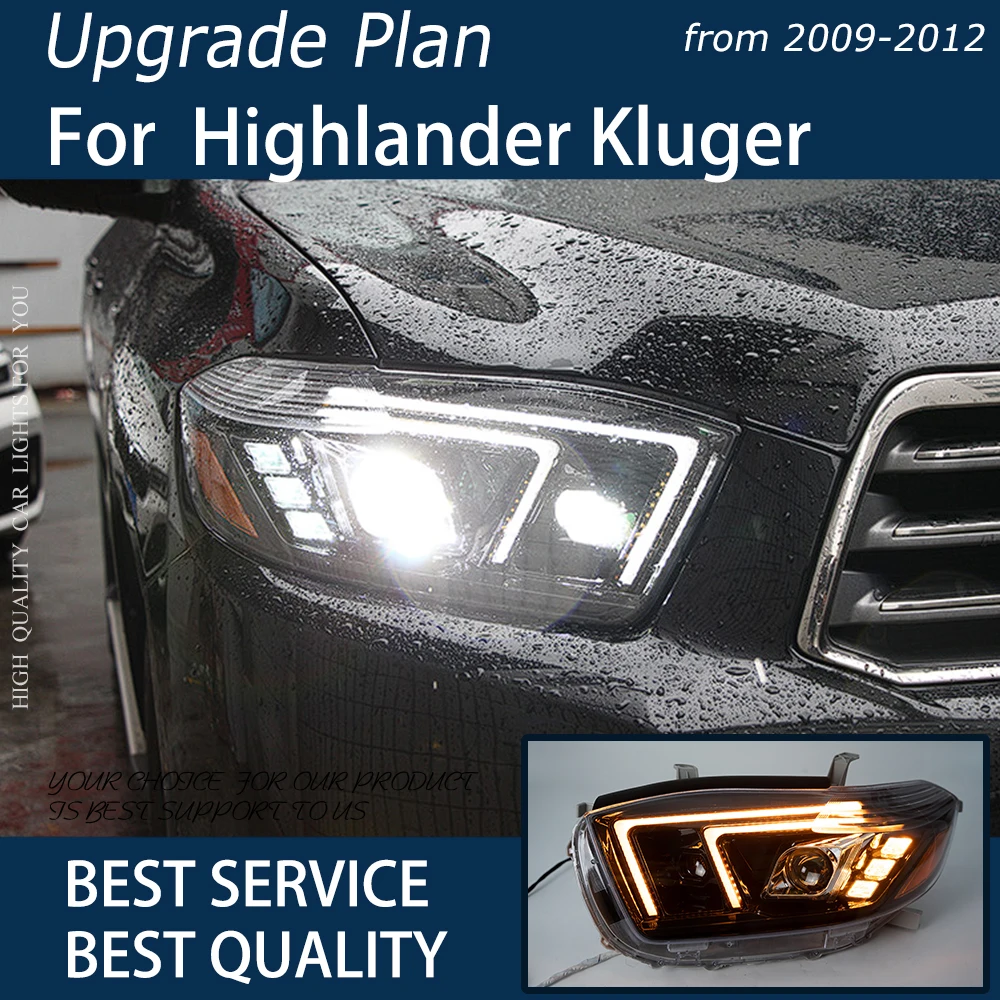 

Car Lights For Highlander 2009-2011 Kluger LED Auto Headlight Assembly Upgrade Bicofal Lens Dynamic Signal Lamp Tool Accessories