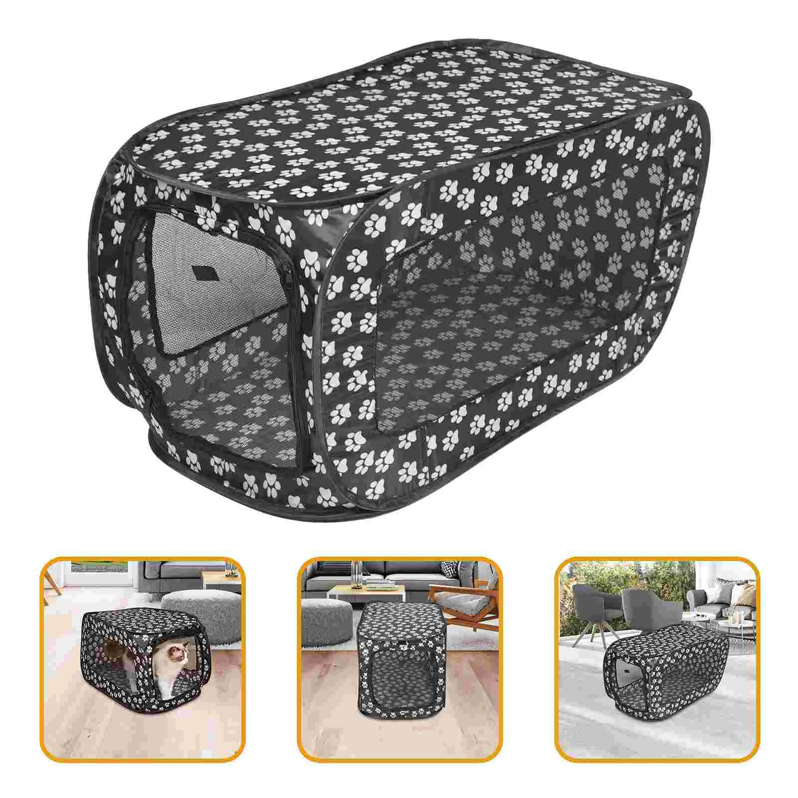 

600D Oxford Cloth Portable Pet Tent Foldable Dog House Cage Cat Sleeping Bed Puppy Kennel (Grey)