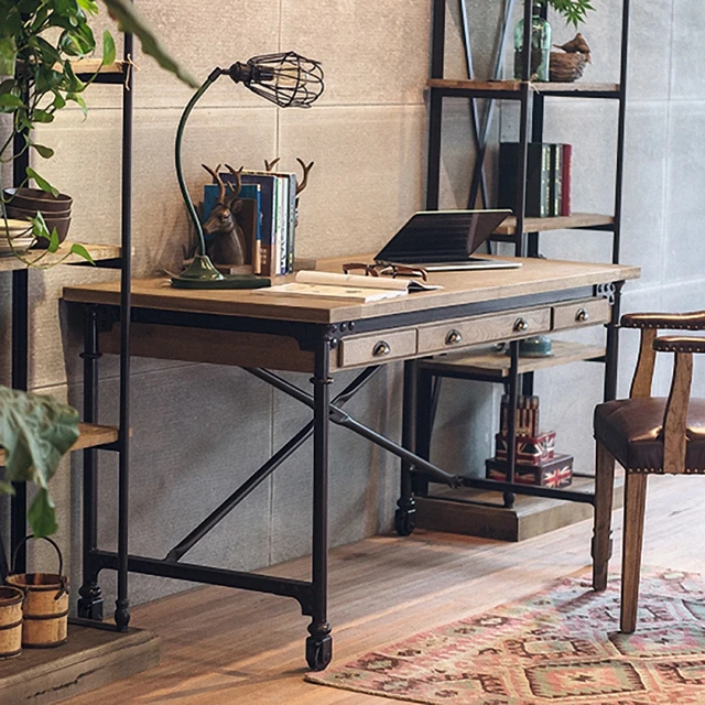 Industrial Style Wooden Desk Computer Desk Home Office Desk Rustic