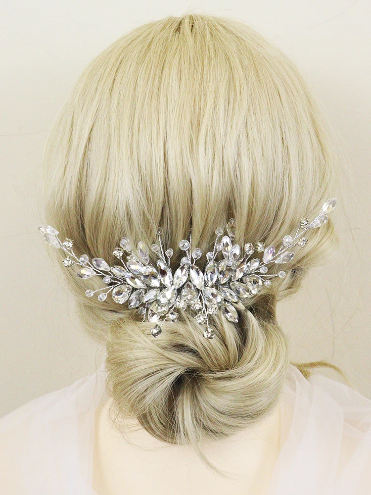Hair Accessories Bridal Hair Accessories Silver Rhinestone Hair Comb For Women