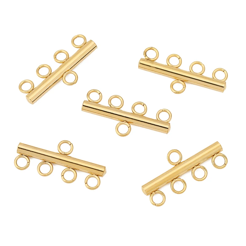 10pcs 스테인레스 스틸 레이어 목걸이 팔찌 걸쇠 Bails 5 루프 드롭 귀걸이 체인 커넥터 DIY 쥬얼리 결과 용품