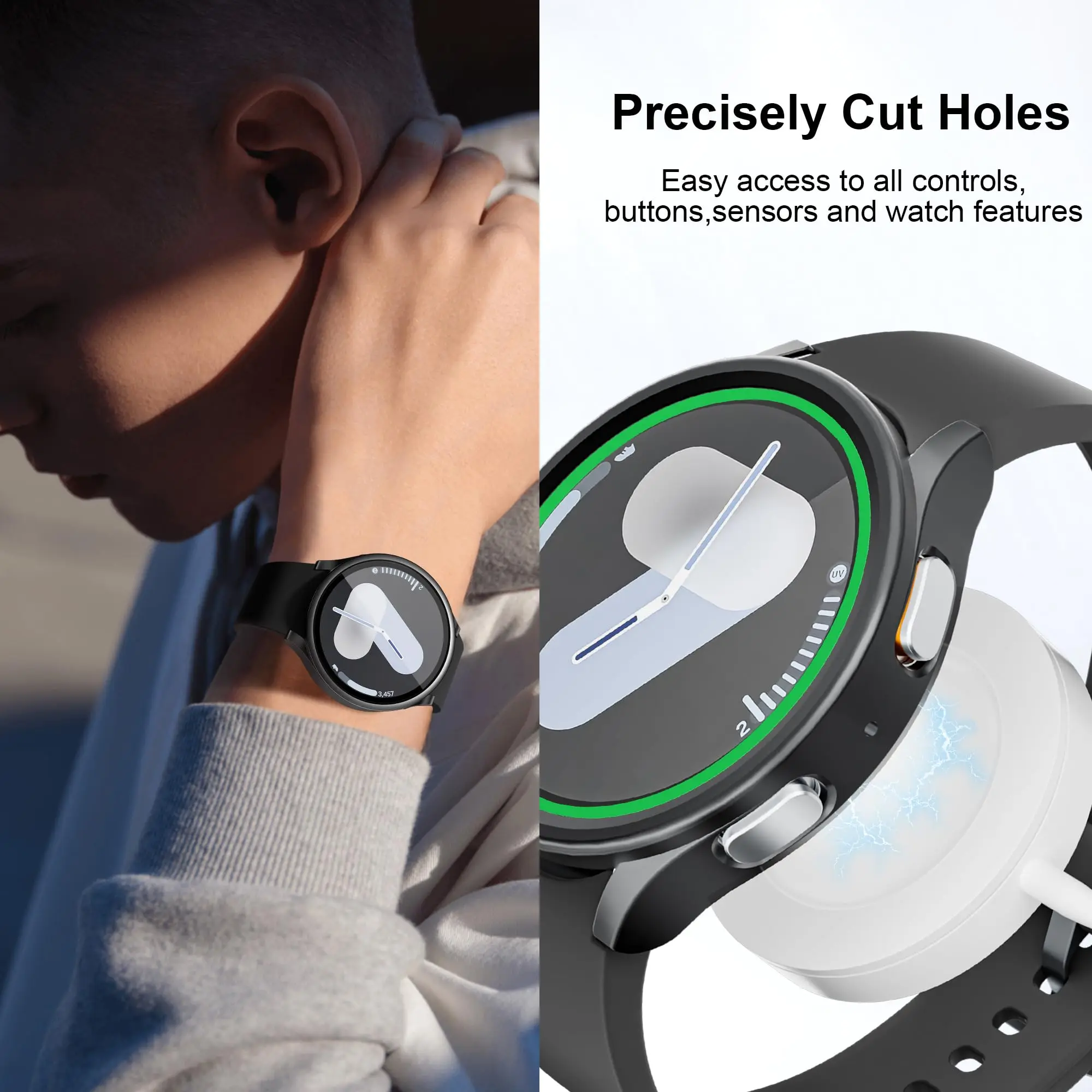 Glass+PC Case for Samsung Galaxy Watch 7 6 5 4 44mm 40mm - Protection Feature