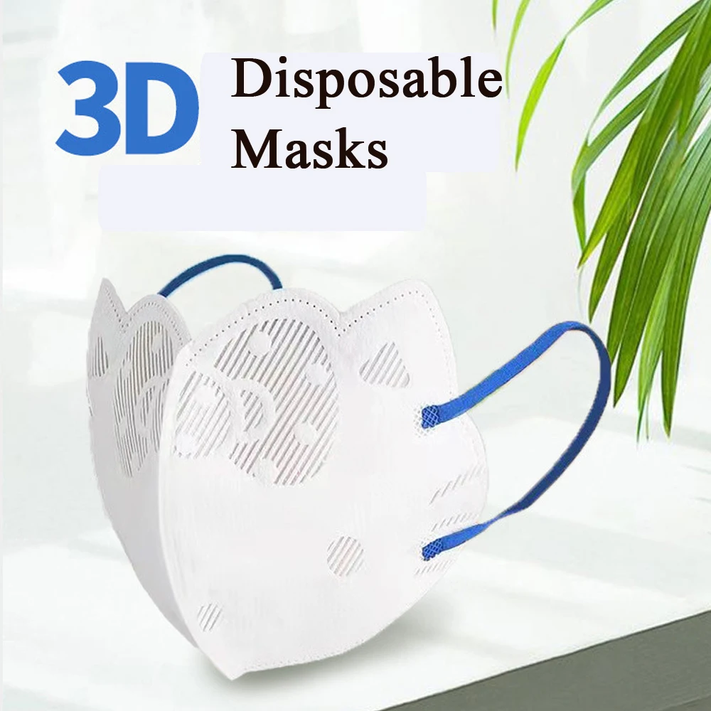 100/50/10pc Cat Masque Adult Kpop Facemask Dust 3-layer Skin Care Disposable Face Mask Hallowmas Cosplay Protective Mascarillas |