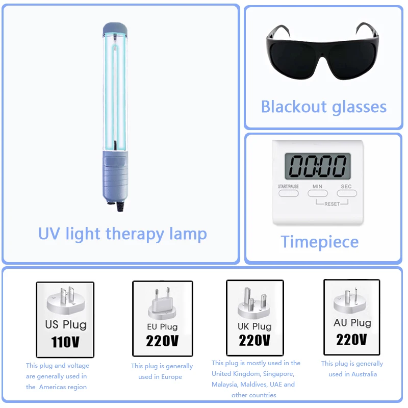 UVB Lamp for Therapy Vitiligo Psoriasis Skin Treatment Light 308nm Narrowband Ultraviolet uv Phototherapy Instrument 6