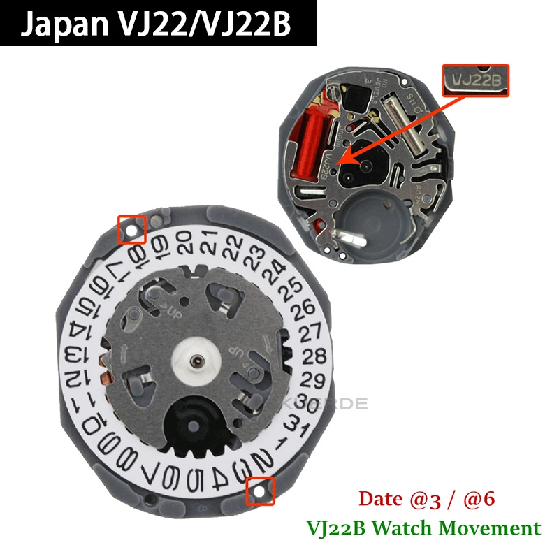 VJ22  4点 Original Hattori VJ22 VJ22B Quartz Japan Watch Movement
