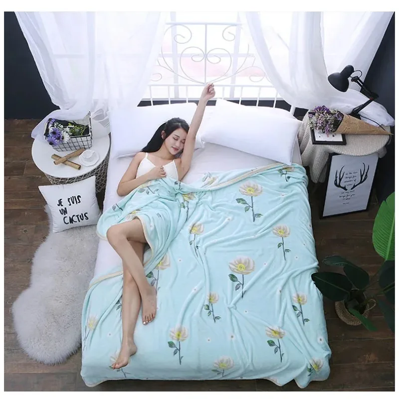 2024 Thickened Mink Blanket Double-sided Fleece Casual Blanket, Farley Fleece Pillowcase Sheet Blanket 2
