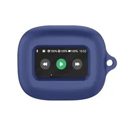 Silicone Protective Earbud Cover with Hook for Mini Bluetooth Earphones (Dark Blue)