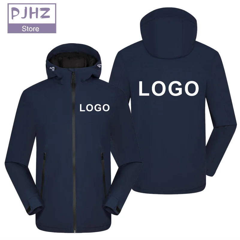 Hiking Windproof Jacket Mountaineering Outdoor Camping Skiing Raincoat Waterproof Hooded Jackets print embroidery