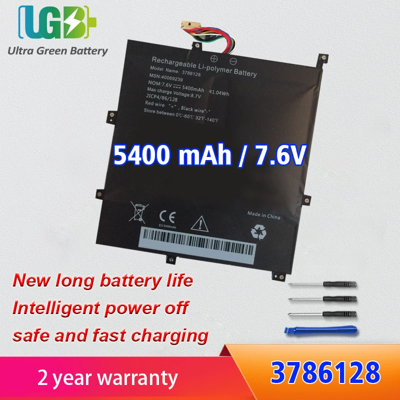 

UGB новый аккумулятор 3786128 для ноутбука 3786128 40069239 40067936 аккумулятор 7,6 В 5400 мАч Втч