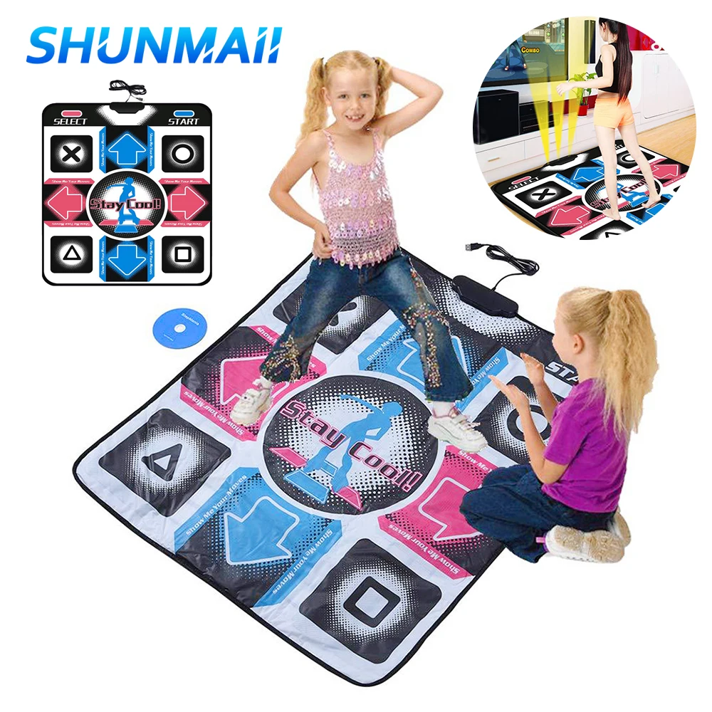 USB Wired Non-Slip Dance Mats Dancing Game Step Pad HD Foot Print Fitness Dancer Blanket for PC Laptop Arcade Video Games dance mats