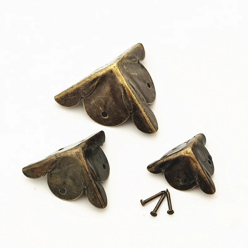 Corner Protector For Wooden Box 4/8/10pcs Metal Bracket Antique Brass Cabinet Chest Decorative Fastening Shelf Support Furniture