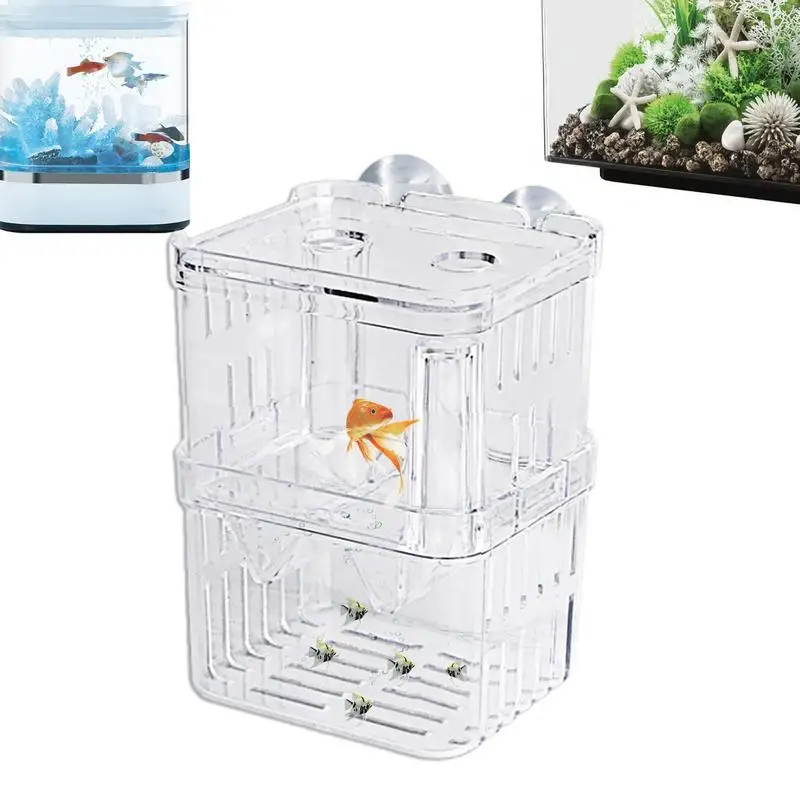 Scatola Di Allevamento Dell'Incubatrice Per Acquario Scatola Di Isolamento In Acrilico Scatola Da Cova Guppy Tropical Fish Spawner Betta Isolamento De
