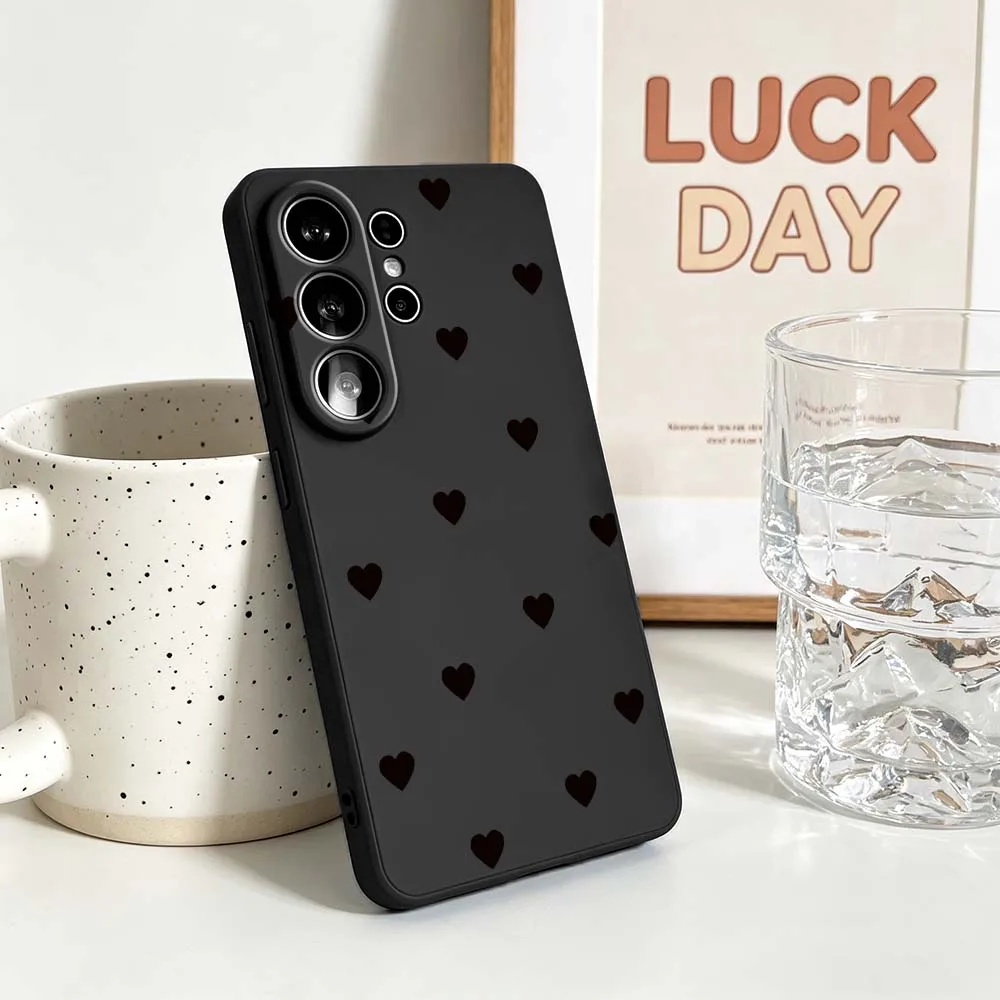 Black Love Heart Design Premium Phone Case