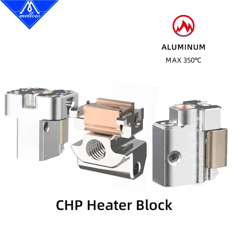 Mellow CHP Heater Block para Voron, Hevort, Vzbot ,Blv,Ender3, Compatível com V6, Vulcão, Crazy, Dragon, Hotend, Peças de Impressora 3D