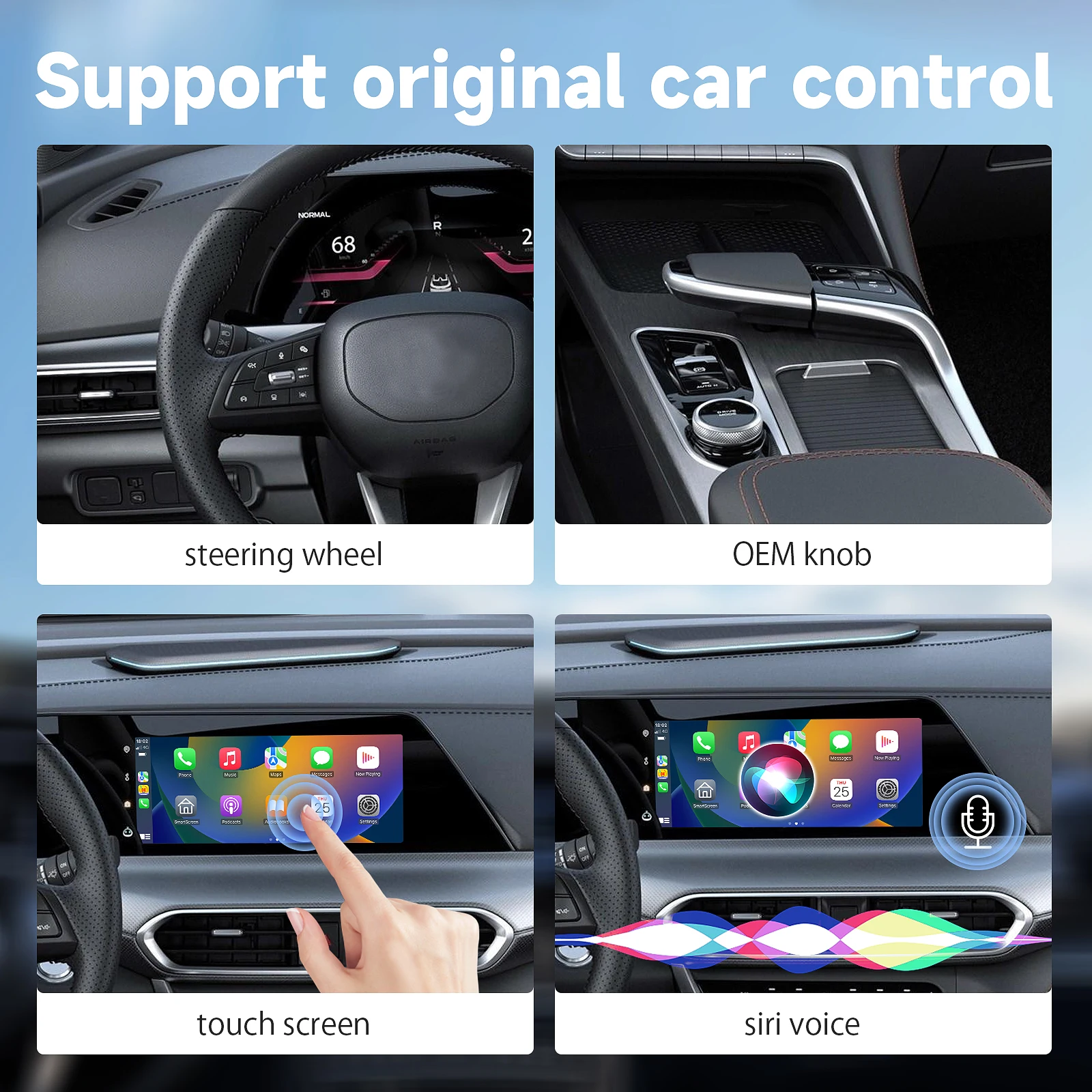 Wireless Carplay Adapter 2.4G+5.8GHz WiFi Bluetooth Apple Carplay Dongle With Hi Siri Car OEM Wired CarPlay To Wireless USB