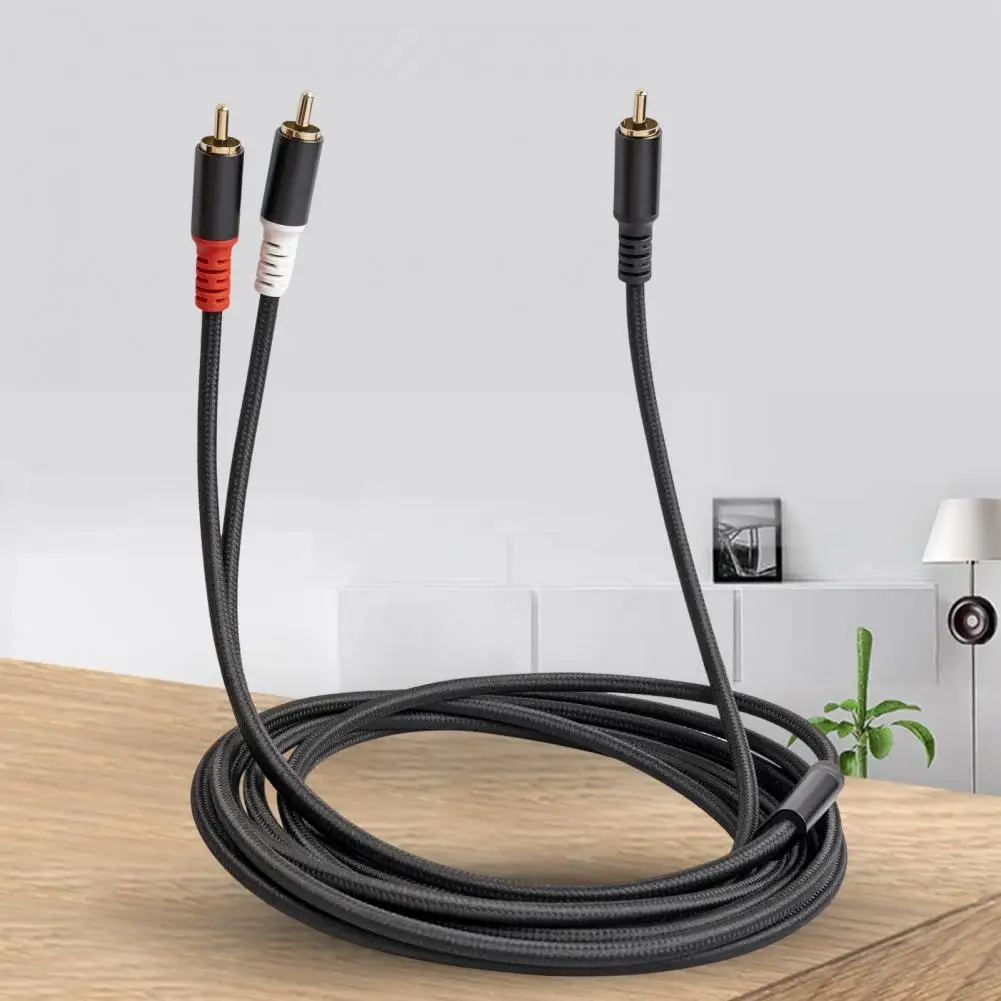 

Useful Corrosion Resistant Gold-plated RCA Male to 2 RCA Male Stereo Audio Wire Extension Cable for Audio Equipment