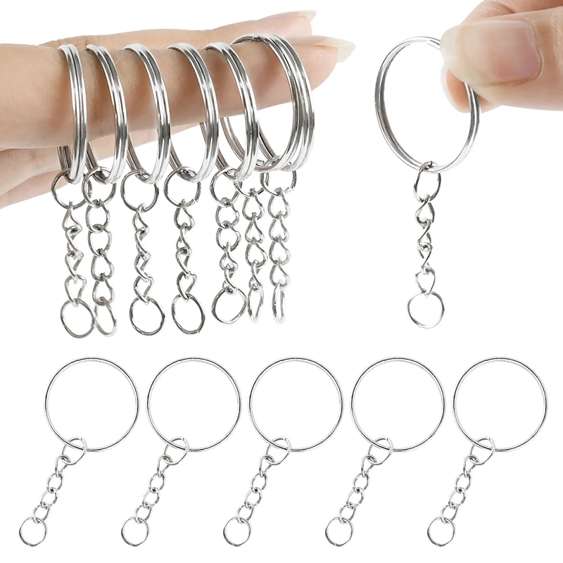 금속 빈 원형 키체인 키링, 랍스터 걸쇠, DIY 펜던트 반지, 주얼리 만들기, 손님용 선물 액세서리, 50 개