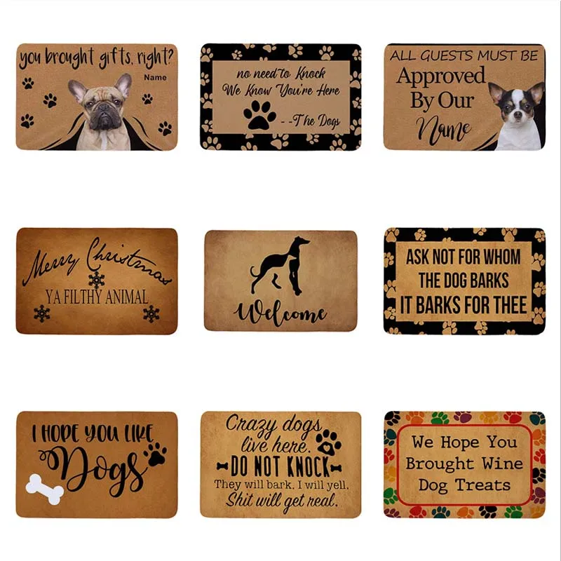 

Welcome Home Dog Cat Neoprene rubber Doormat Kitchen Non-slip Rug Bathroom Floor Mats Living Room Carpet Decor Accessory Rugs