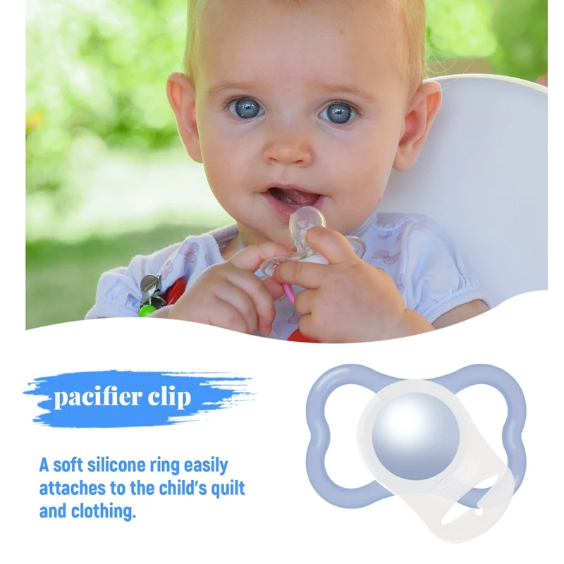10 Pcs Button Silicone Ring Mam Pacifier Holder Mannequin Clip Adapter Transparent