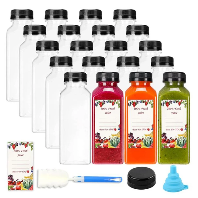  Juice Bottles with Caps for Juicing & Smoothies, Reusable Clear  Empty Plastic Bottles with Caps, 12 Ounce Drink Containers for Mini Fridge,  Juicer Shots, Small Water Bottles Bulk 12 oz (12